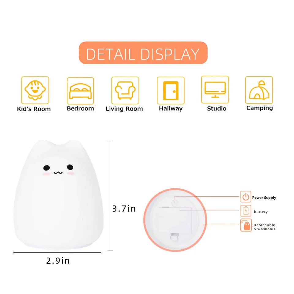 Kawaii Cat Baby Night Lamp